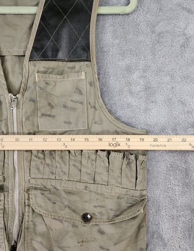 Black Sheep Vest Mens Small Green Distressed Hunting Cargo Full Zip Vintage - Picture 5 of 10