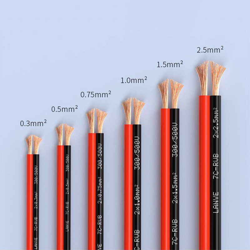 Cavo Per Altoparlanti 2 Core 1mm², Bianco/nero E Rosso/nero, Per Auto, Barca, Audio 12V