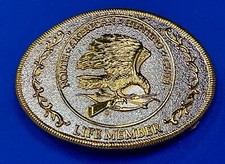 North American Hunting Club Life Member Two Tone Vintage Oval Belt Buckle