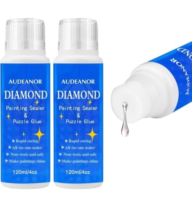 Diamond Painting Sealer 2 Pack 240ML,5D Diamond Painting Art Glue with Sponge.14