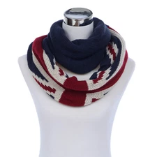 Premium UK British Flag Union Jack Winter Knit Infinity Loop Circle Scarf