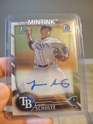 JAIME SCHULTZ rays 2016 Bowman Chrome Prospect #BCAP-JS AUTO