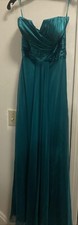 DDNY By Daniella Emerald Strapless Gown Size 4