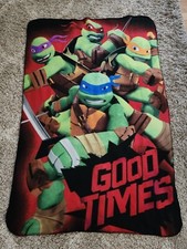Teenage Mutant Ninja Turtles Blanket Good Times Fleece Throw 45x 60 2014 TMNT
