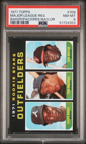 1971 Topps Baseball #709 Dusty Baker Don Baylor RC PSA NM-MT 8