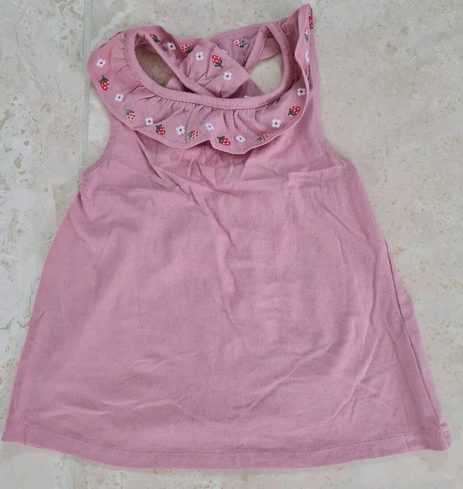 MINI BODEN Almond Pink Girls Boden Crossback Vest TOP AGE 78 YEARS