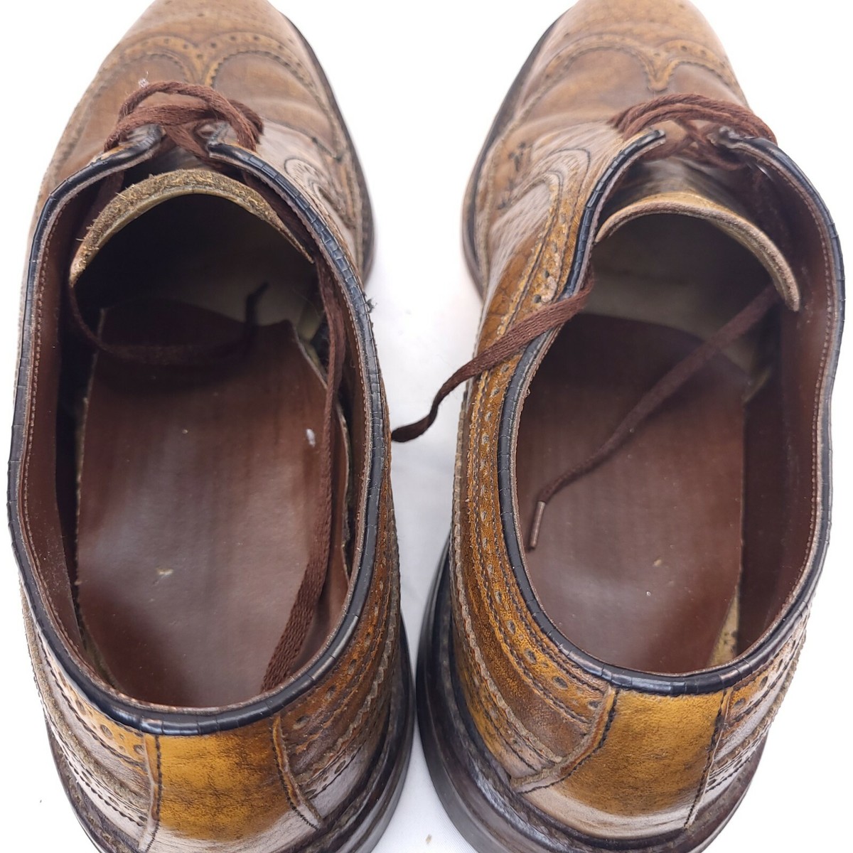 Dupont Corfam Brown Oxford Wingtip Lace Up Dress Shoes Mens 
