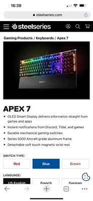 SteelSeries Apex Pro TKL, Rival 650 Wireless Mouse, QCK Prism XL Mouse Pad