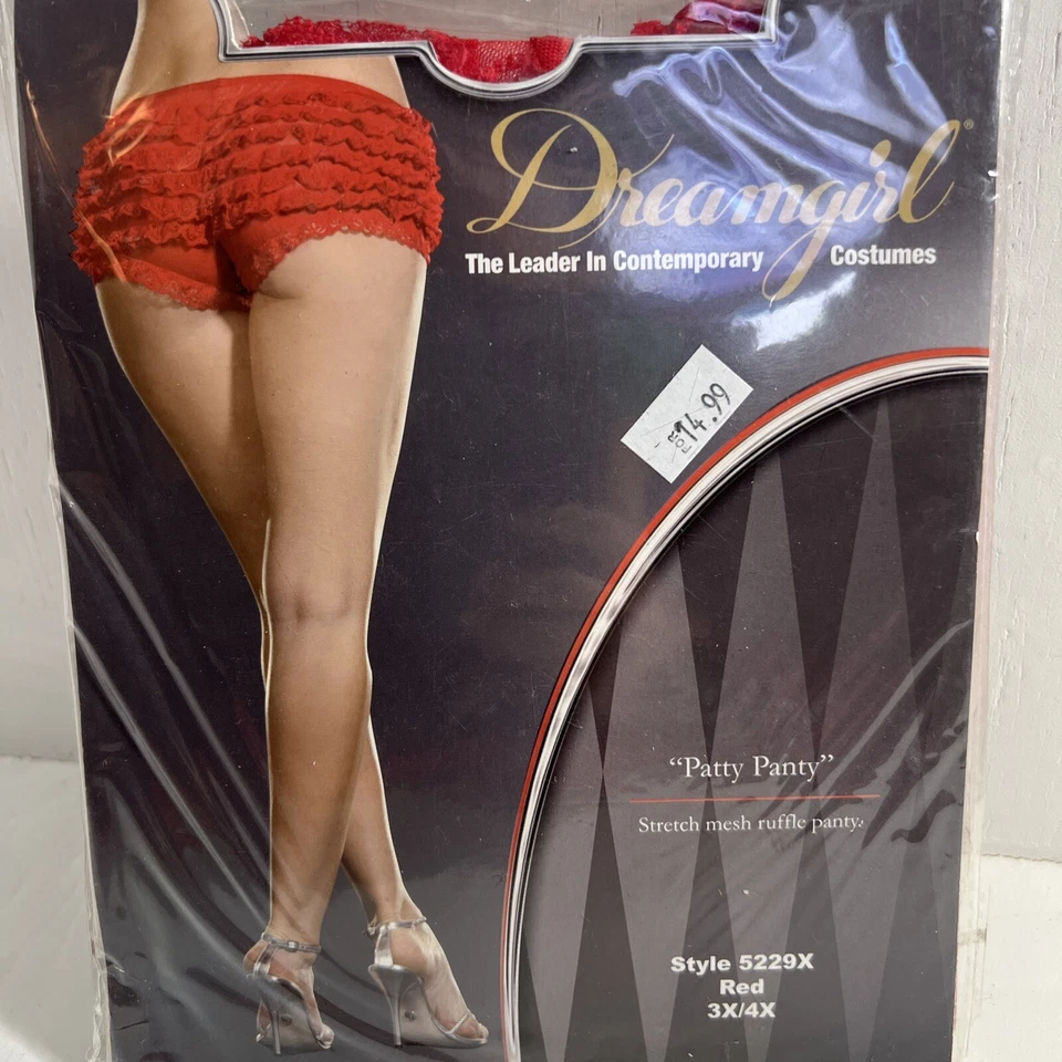 Ruffle Panty Stretch Mesh 3x 4x Red Costume Dream Girl - Image 2 of 4
