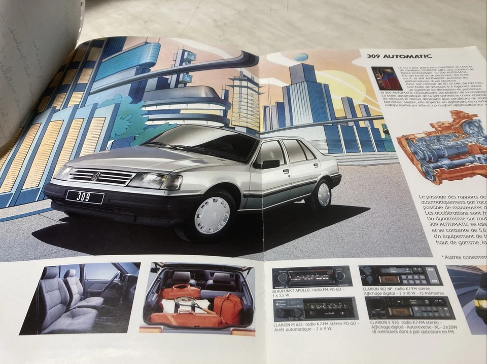 Peugeot 309 Automático 1987 Catálogo Folleto Venta Publicidad - Imagen 3 de 4