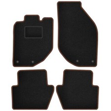 VO04-1 Satz Autoteppiche Velour STREAK Braun für Volvo C70 II 2005-2013 automatt