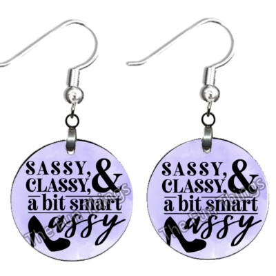 Classy Earrings NO TARNISHING Wood Dangle Humorous Sassy Saying Jewelry Gifts