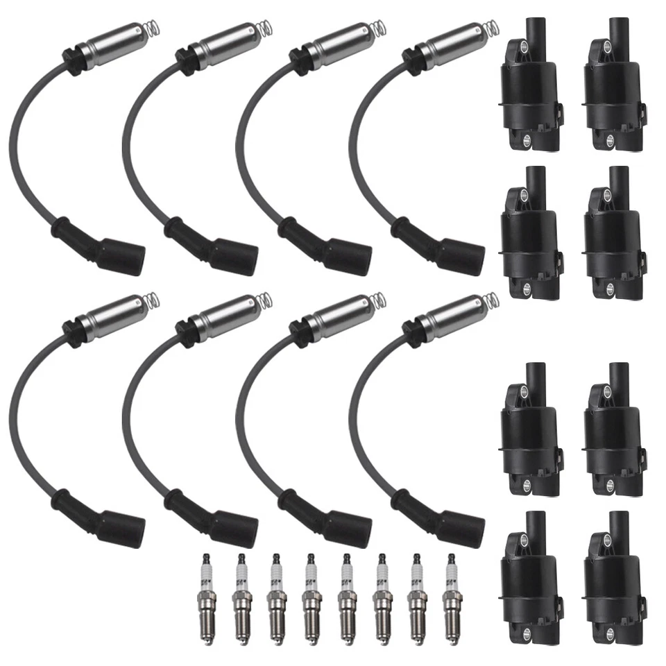 8x Bobina de encendido + Bujía + Juego de cables para Chevy Silverado 1500 V8 14-19 5,3 L 6,2 L Foto 2 de 4