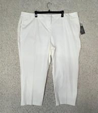 Vince Camuto Pants Women Plus 24W White Career Business Preppy Slacks Staple