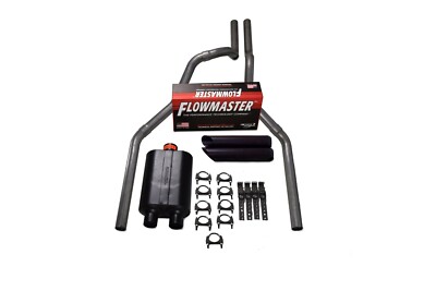Chevy GMC 1500 Truck 96-99 2.5'' Dual Exhaust Kits Flowmaster Super 40 Black Tip