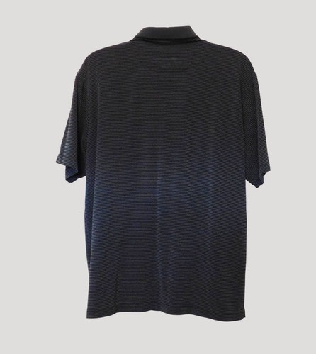 Tommy Bahama Polo Shirt Mens XL Black Gray Stripe Short Sleeve Lightweight - Picture 3 of 6