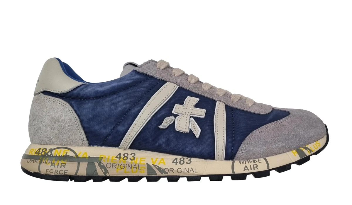 PREMIATA Chaussures Hommes Basket en Daim Tissu Cuir Lucy 6176