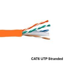 Kentek Orange 1000ft Cat6 UTP Stranded Bulk Cord 24AWG 550MHz PVC Pure Copper