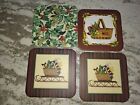 Longaberger Rare Lot of Four Christmas Coasters Mint Free Shipping!