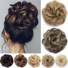 Real Thick Curly Messy Bun Hair Piece Scrunchie Natural Hair Extensions 45G US H