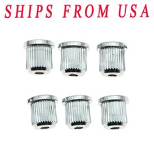 KAISH 6x Chrome String Thru Body 5/16" String Ferrules fits American Telecaster
