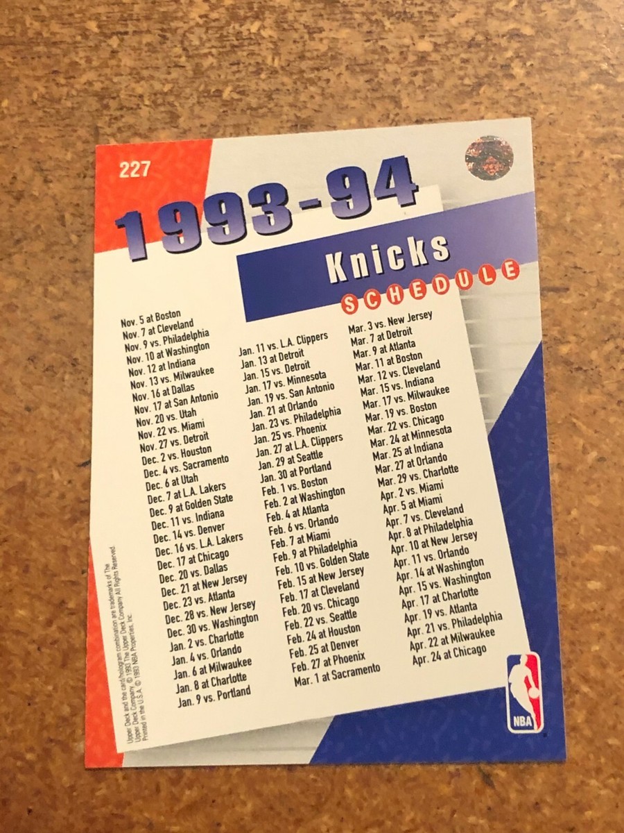 1993-94-upper-deck-basketball-227-new-york-knicks-schedule-ebay