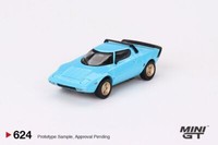 Mini Gt #624 1/64 Lancia Stratos Hf Stradale Azzuro Chiaro Model Car