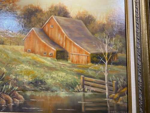 Oriela Tomai "Landscape With Barn Scene" Oil Painting - Signed And Framed - Picture 9 of 12