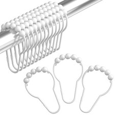 Shower Curtain Hooks Decorative Shower Curtain Hooks Rust-Resistant Stainless...