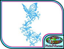 Butterfly Flower E Vinyl Sticker Vehicle Car Poster Wall Art Window Decal Crafts