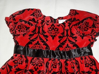 Hanna Andersson Red Black Brocade Velveteen Holiday Dress size 110 (US 5) |  eBay