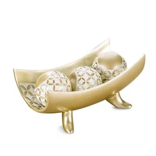 Creative Scents Schonwerk Diamond Lattice Centerpiece Bowl with 3 Matching Or...