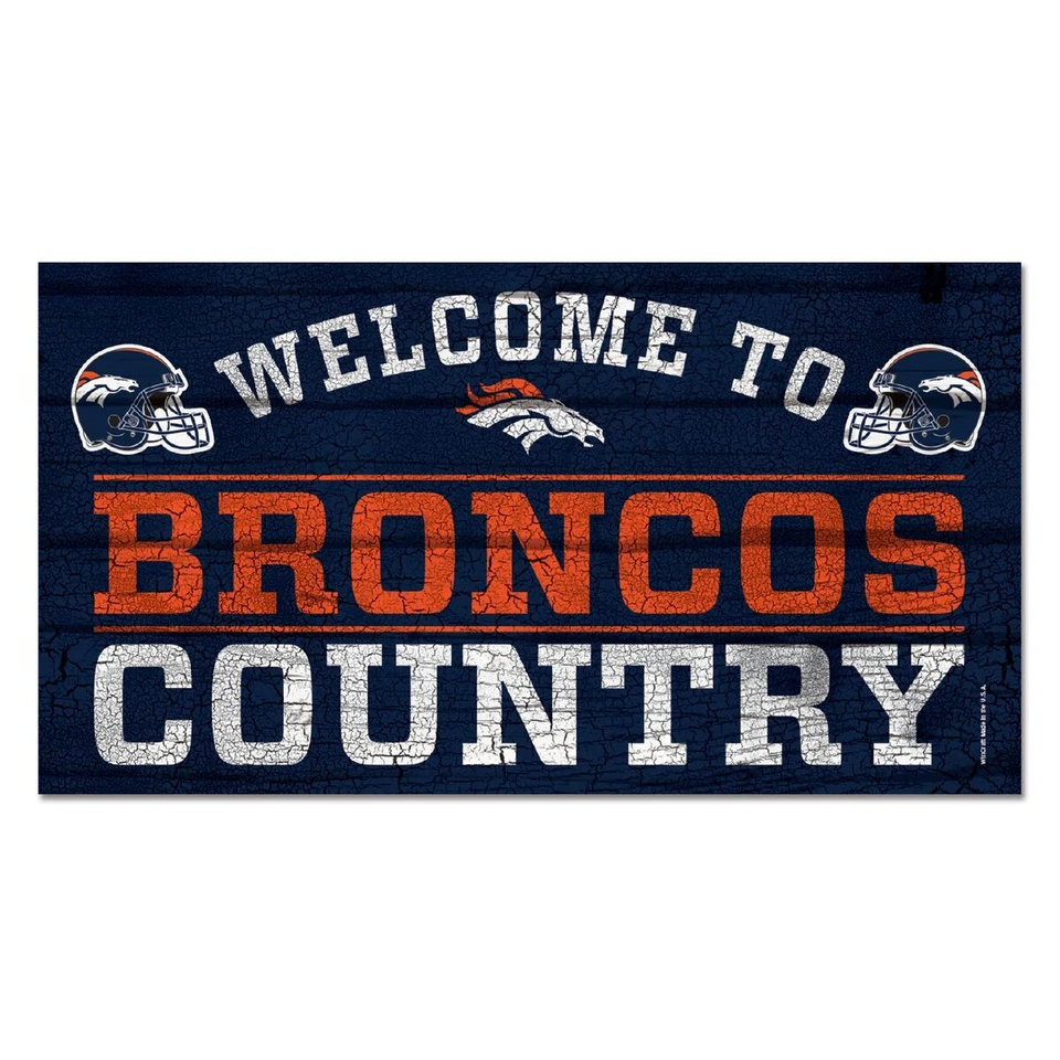 NFL Football Denver Broncos Welcome to Country Wood Sign Holzschild Holz - Bild 1 von 1