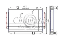 Kool Champion 3 Row All Aluminum Radiator for 1968 International 1300C L6 Engine