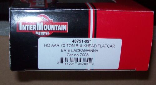 HO InterMountain AAR 70 Ton Bulkhead Flatcar Erie Lackawanna 48751-09 #7008 - Picture 5 of 5