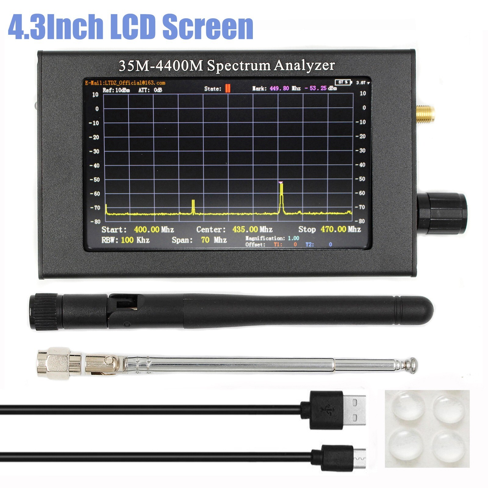 35M-4400MHz Spectrum Analyzer Handheld Simple Measurement of Interphone Signal