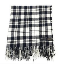 100% Wool Blanket/Throw/Rug - Scott Black & White Tartan