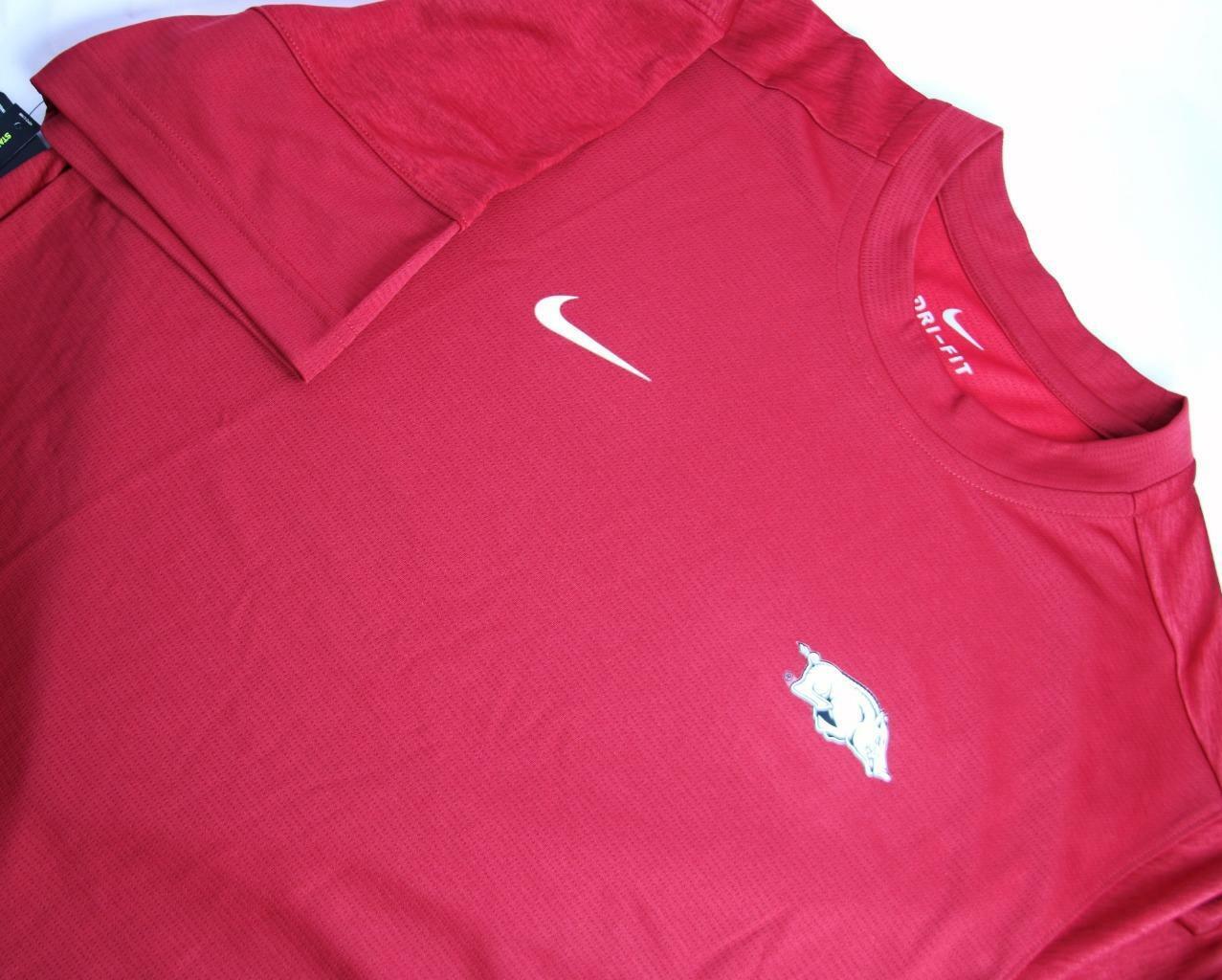 Nike Mens M University Ranking TOP13 Of Max 65% OFF Razorbacks Logo Arkansas Shirt DriFit