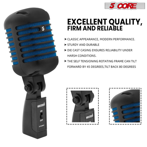 Studio Mic Patterns Vintage Microphone Classic Dynamic Professional XLR Studio Retro Style ...