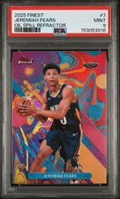 2025-26 Topps Finest Common Jeremiah Fears #7 Oil Spill Refractor (RC) Pelicans