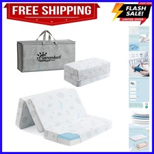 Trifold Pack and Play Mattress 38x26'' Breathable Soft Plush Memory Foam for ...