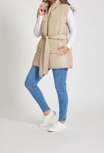 BE YOU Women's Mushroom Belted Tie Padded Gilet Size 20 (3XL) BNWT - Picture 3 of 6