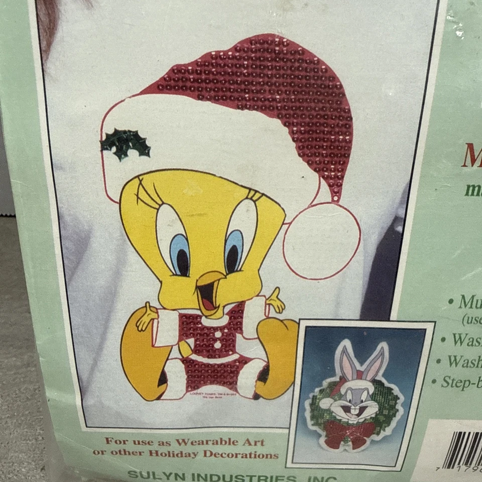 Kit de planchado Simply Sequins Looney Tunes 6273 Piolín Papá Noel 1993 Nuevo de Lote Antiguo NUEVO Foto 3 de 4