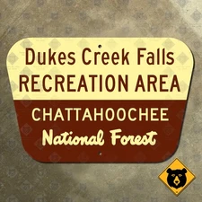 Georgia Chattahoochee National Forest Dukes Creek Falls Recreation sign 21x14