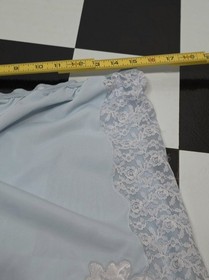 Vintage Contessa Half Slip Medium Blue White Lace Floral Applique Lingerie