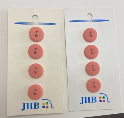 VINTAGE ~ Pink Round Buttons - Ea. #53058 1/2'' - By JHB Int'l 8 total noc