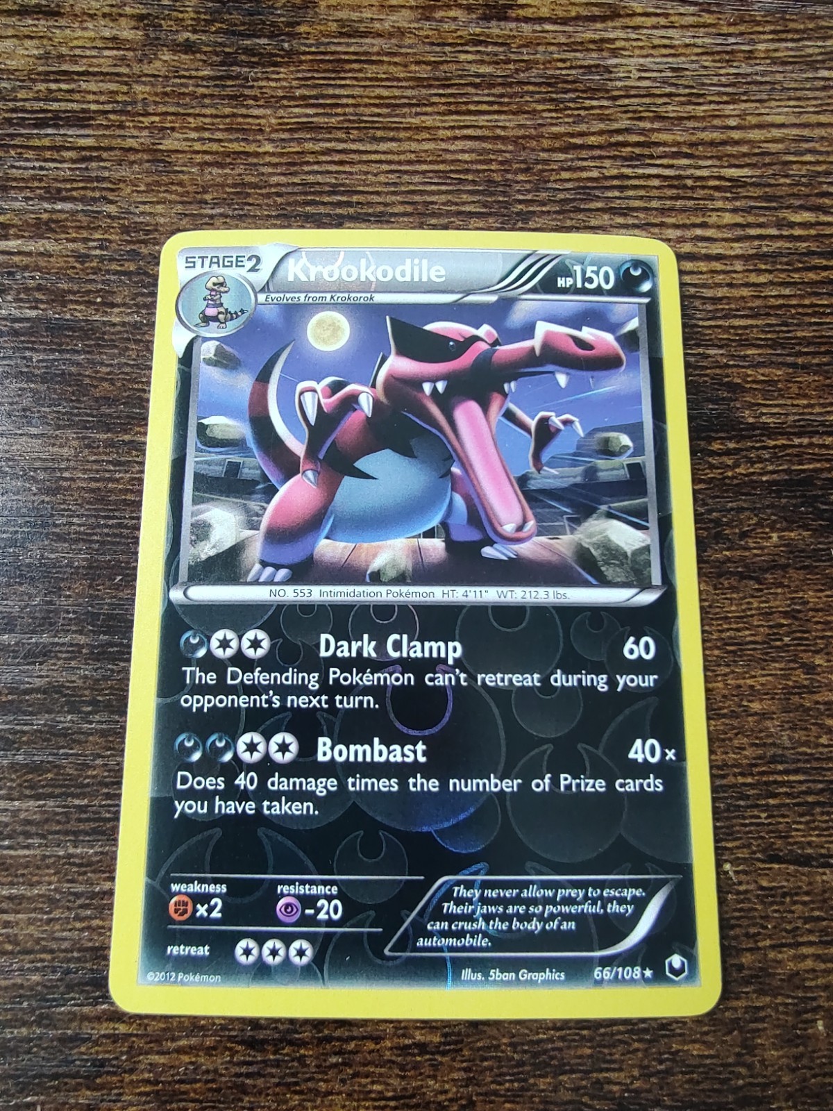 Krookodile 66/108 Dark Explorers Reverse Holo Pokemon Card