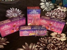 Lady Victoria Chantelle Crystal Set 8 Wine 4 Rocks Glasses & Pitcher France NIB