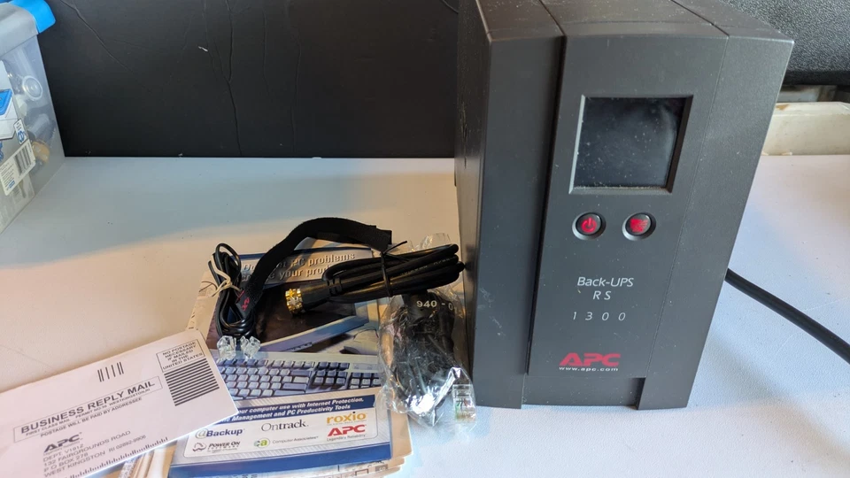 APC Back-UPS RS 1300 8 Outlet Power Supply W/ Battery Cables - No Batteries - Image 2 of 4