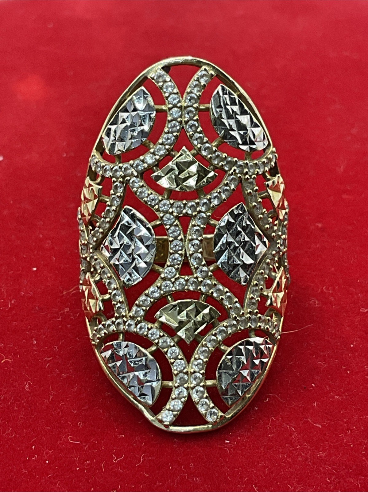 VINTAGE HANDMADE UNIQUE DESIGN Solid 14K Two Tone… - image 2